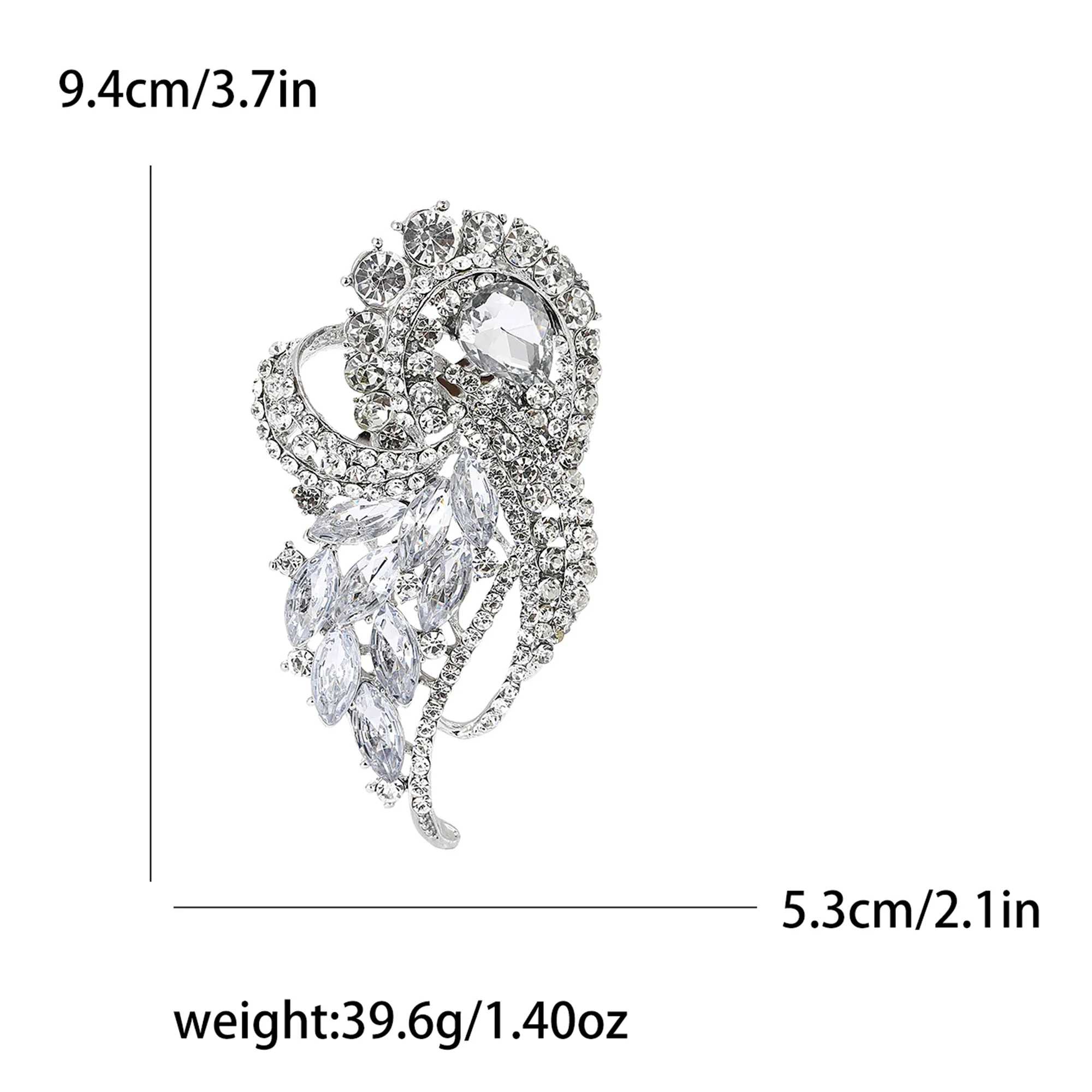 Beaut&Berry Vintage Crystal Large Glass Brooches for Women Rhinestone Pins Multi-color Available Casual Party Accessories Gifts
