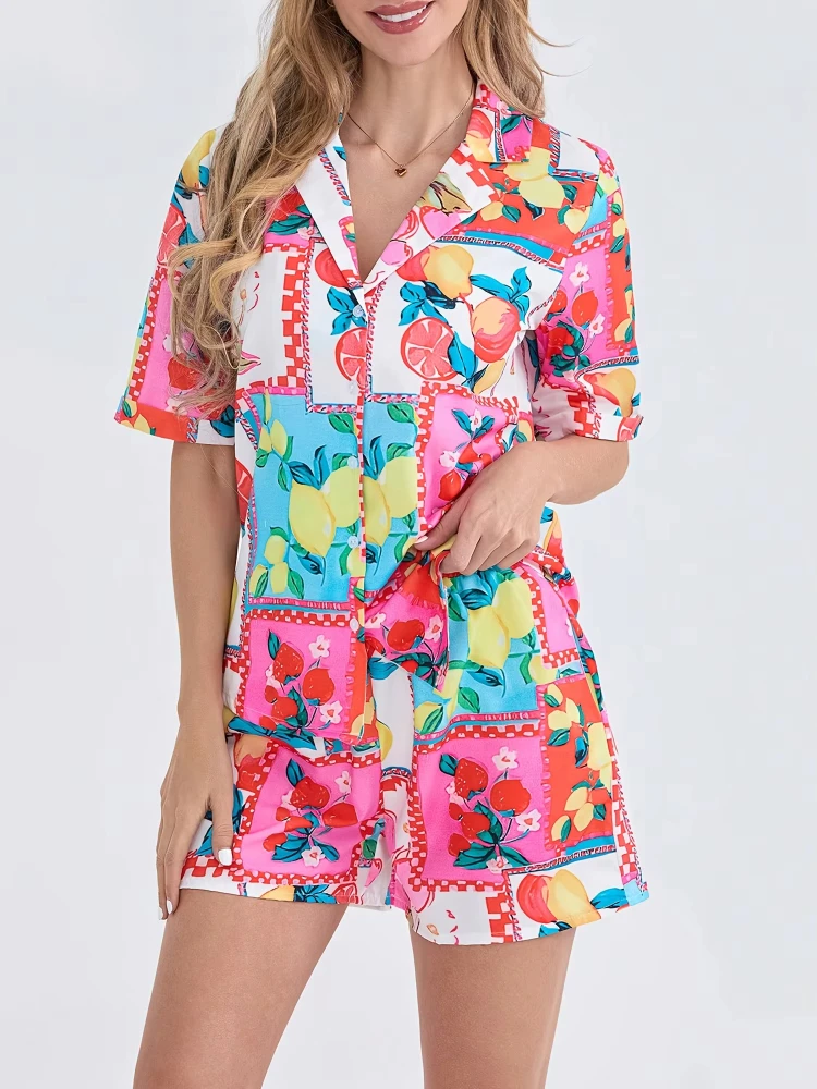 Oneชิ้นผู้หญิง2024ปุ่มสายรัดBoho Multicolor HighเอวKnot Rompers Playsuits Sportyผู้หญิงใหม่มาถึง