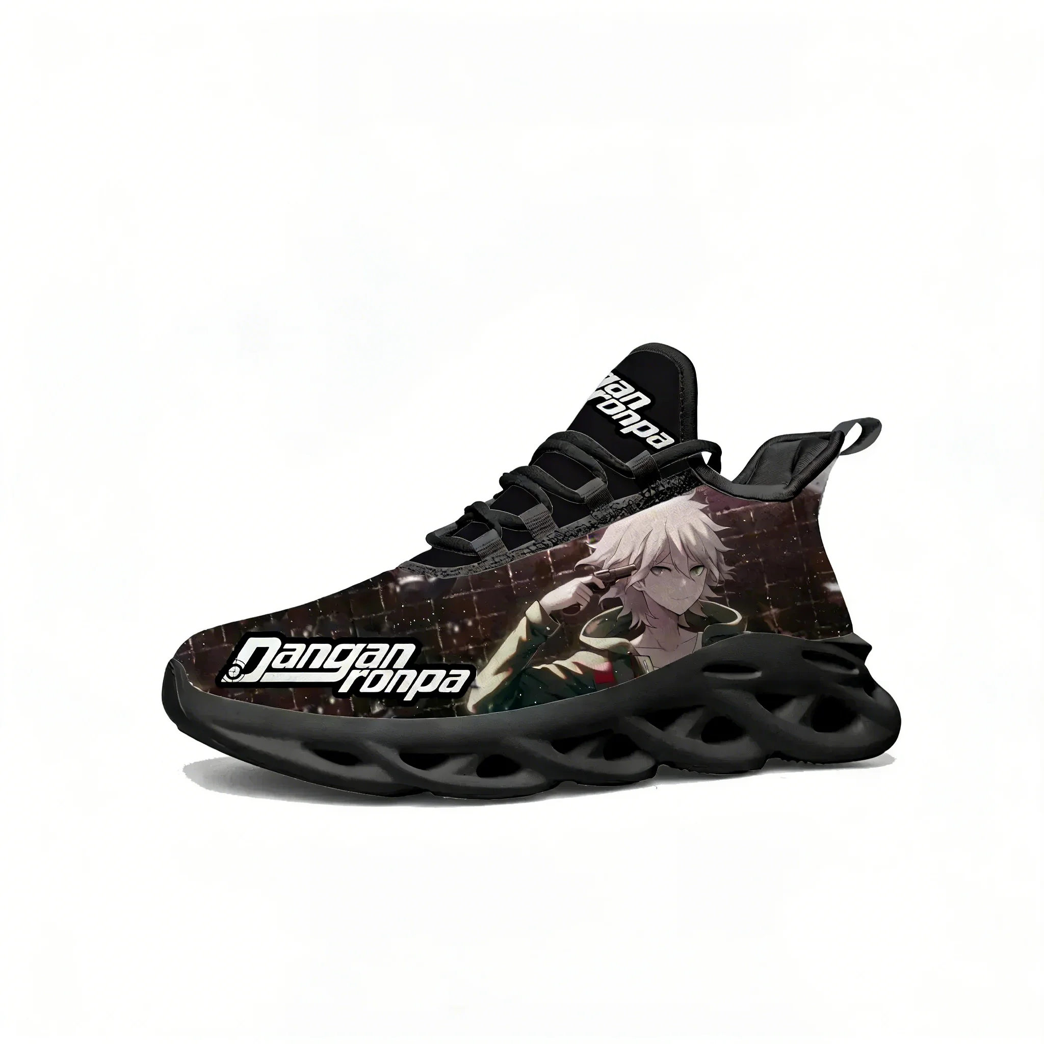 

Кроссовки на плоской подошве с героями мультфильмов Danganronpa Komaeda, мужские и женские спортивные кроссовки для бега, обувь на шнуровке, изготовленная на заказ