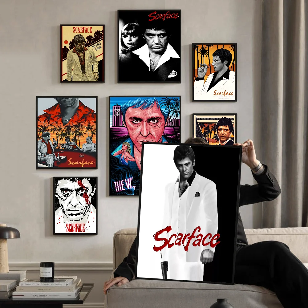 Scarface The World is Yours  DIY Sticky Poster Fancy Wall Sticker for Living Room Bar Decoration Wall Decor