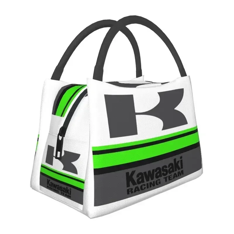 Custom Kawasakis Motorcycle Logo Lunch Bags Women Thermal Cooler Insulated Lunch Box for Work Pinic or Travel lunchbag