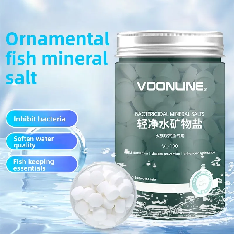VOONLINE Mineral Aquarium Salt for Freshwater Fish, Antibacterial & Water Purifier for Goldfish & Koi, Stress Relief Tonic