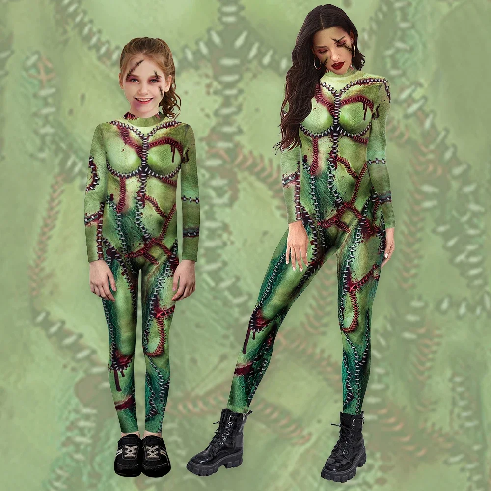 

Костюм ужасов для косплея, одежда для родителей и детей, 3D печать, карнавальная вечеринка, боди зентай, женские и детские комбинезоны на Хэллоуин