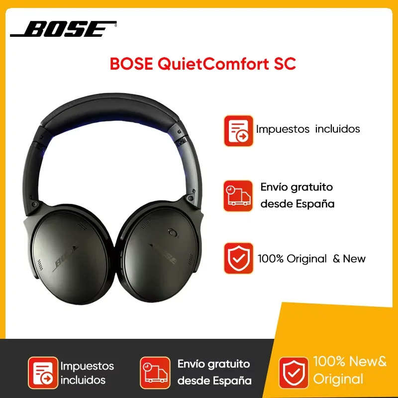 سماعات رأس لاسلكية BOSE-quietcout SC ، سماعات أذن لإلغاء الضوضاء ، بلوتوث ، فوق الأذن ، أسود ، وقت تشغيل يصل إلى 24 ساعة ، جديد
