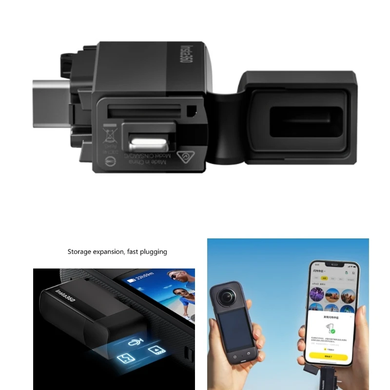 Vertical Version Quick Reader for ONE X3 SD-Card Fast File Transfer Reader for insta360 Panoramic- Camera Accessaries