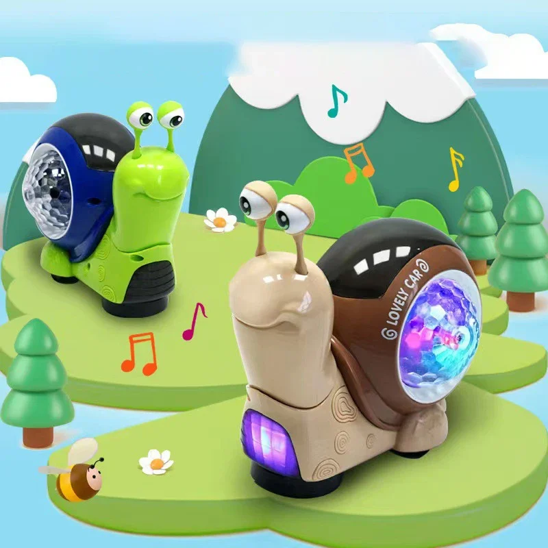 Automatische Kruipende Elektrische Slak Speelgoed Muzieklichtprojectie Baby Interactief Spel Elektronisch Educatief Speelgoed Voor Kinderen