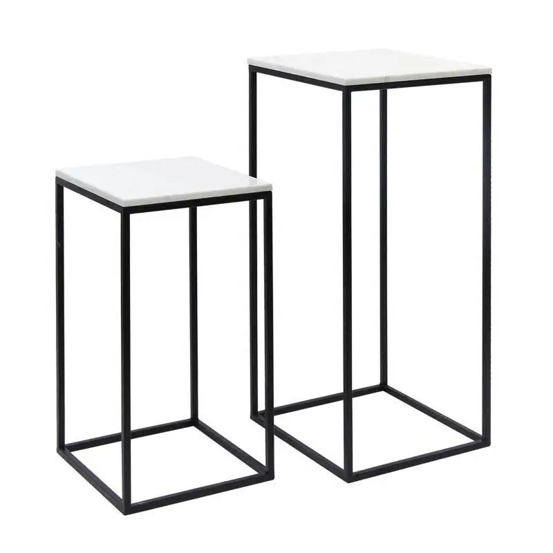 

simple sofa side few marble small coffee table Nordic corner few square wrought iron table Living room mini side table