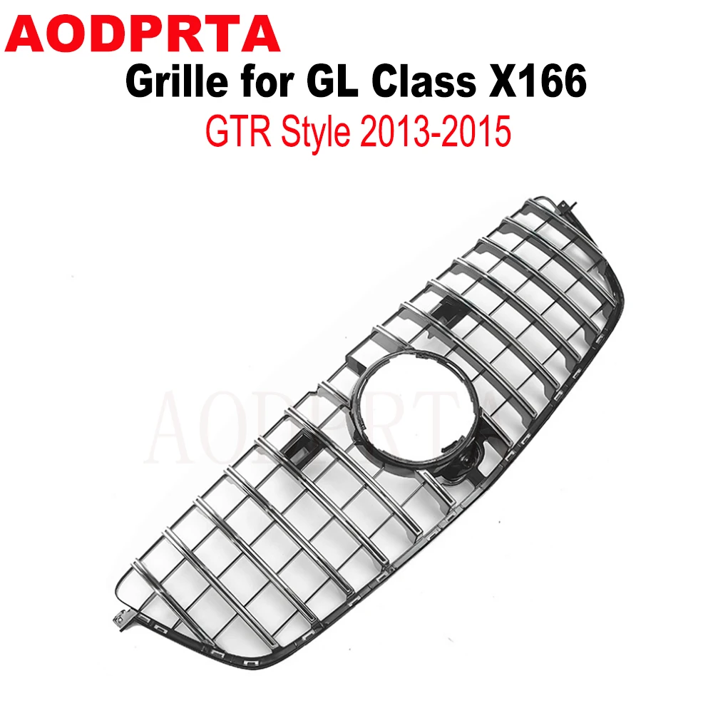 GL500 GL550 GL63 Grill GTR Panamericana Style Front Bumper Grille for Mercedes GL Class X166 2013-2015 High Version