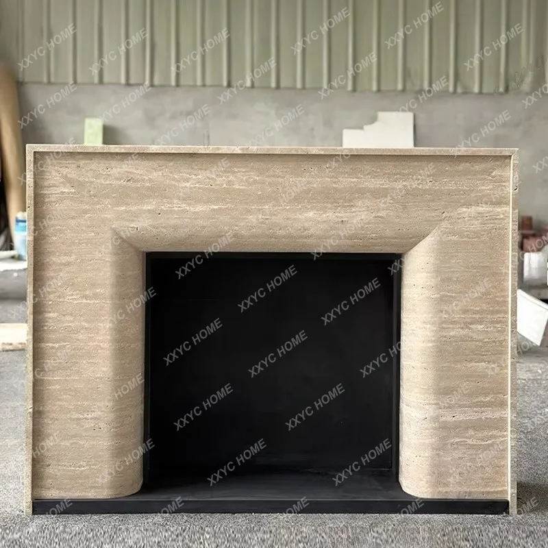 XXMarble fireplace retro travertine fireplace Living room furniture Stone mantel