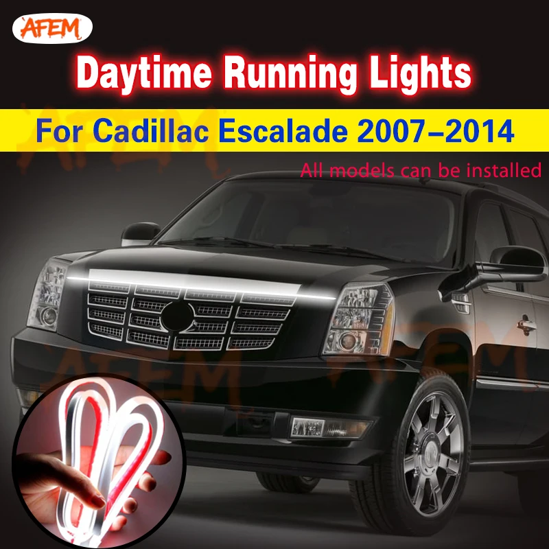 Led Decoration Lights For Cadillac Escalade 2007-2014 For Car Hood Flexible Daytime Running Light Strip Waterproof Decor Lamp