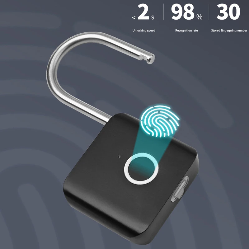 Xiaomi Smart Fingerprint Padlock Outdoor IP54 Waterproof Rust-proof Padlock Smart Electronic Anti-theft Password Lock Cabinet