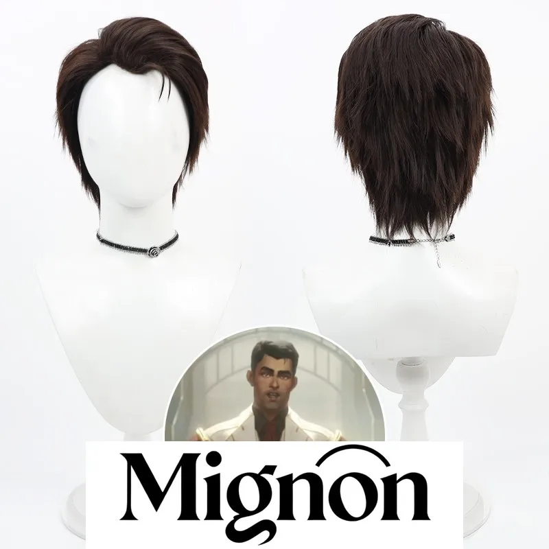 

Парик для косплея Arcane Jayce, темно-коричневые короткие волосы, пик Вдова