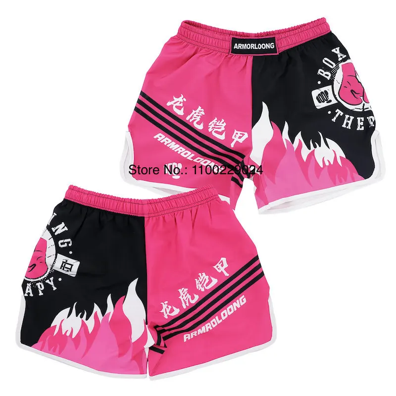 Muay Thai Shorts and T Shirt Set Men Women Boxing Training Uniform Pink Green Gym MMA Martial Arts Kickboxing Grappling Uniform