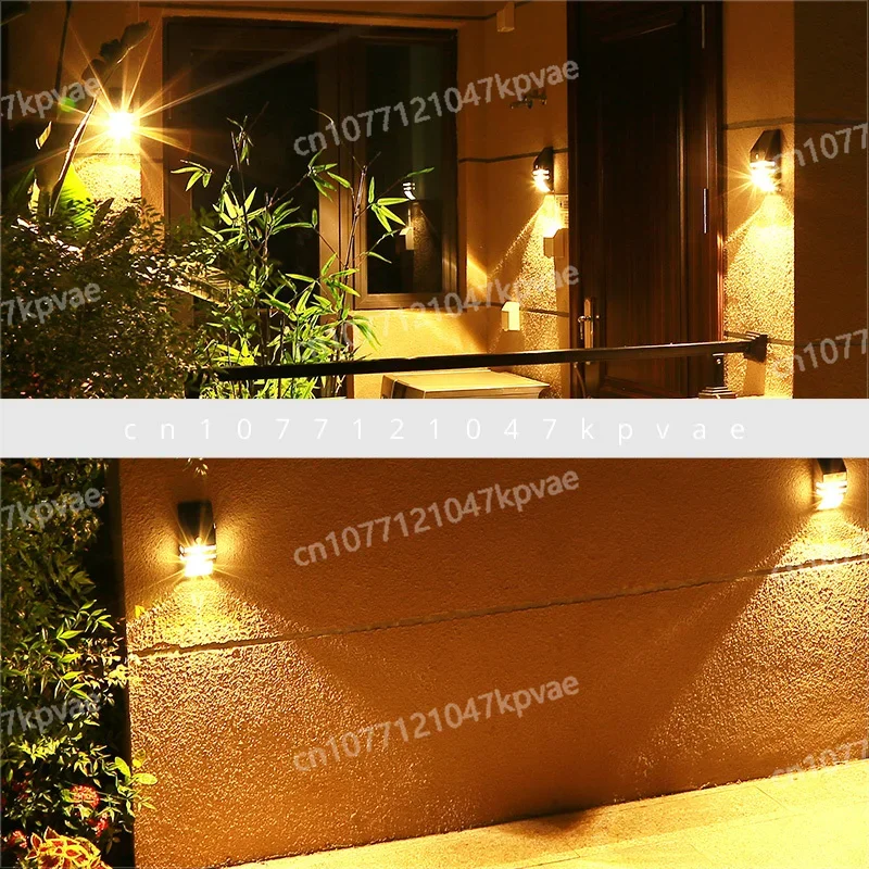 Solar wall lamp, outdoor courtyard, human body induction wall lamp, balcony, household waterproof and super bright