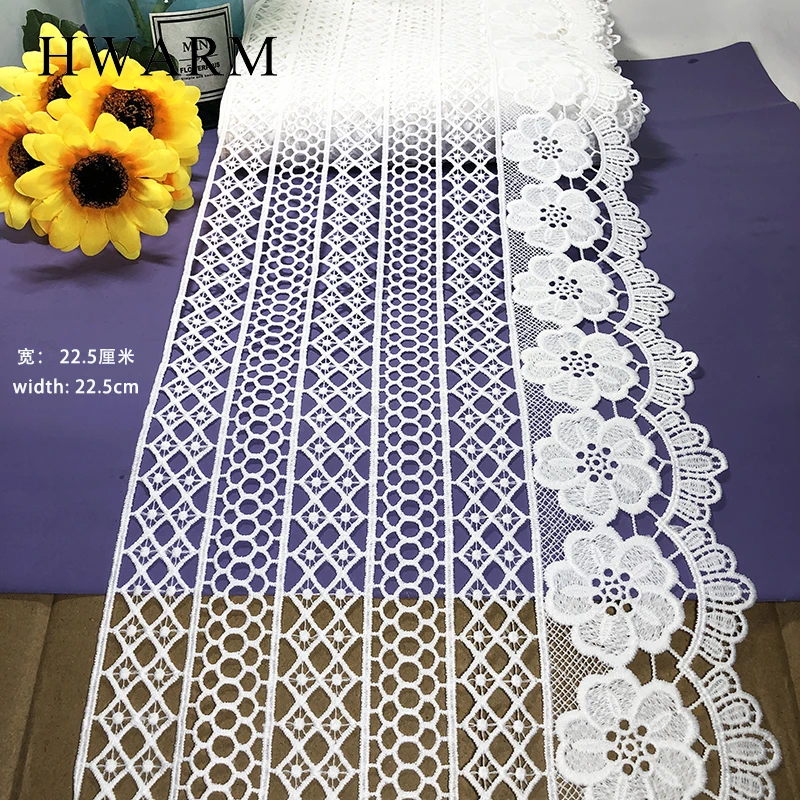 Lace Fabric No Elasticity Water-soluble Milk Silk Embroidery Sewing Trimming Bar Code Clothing Skirt Curtain Wedding Decoration