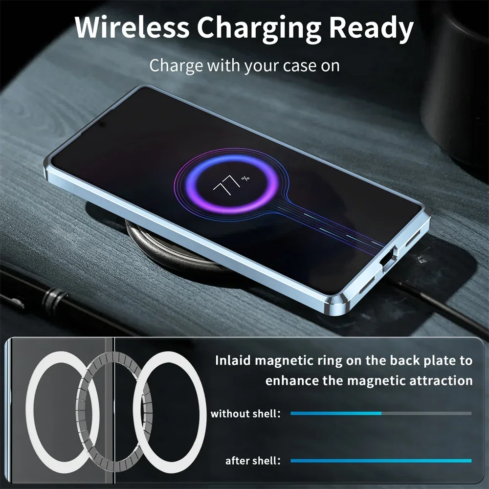Shockproof Metal Armor Magsafe Case For Samsung Galaxy S22 S23 S24 S25 Ultra Note 10 Plus S20 S21 FE S23 Plus Note 20 Ultra Case