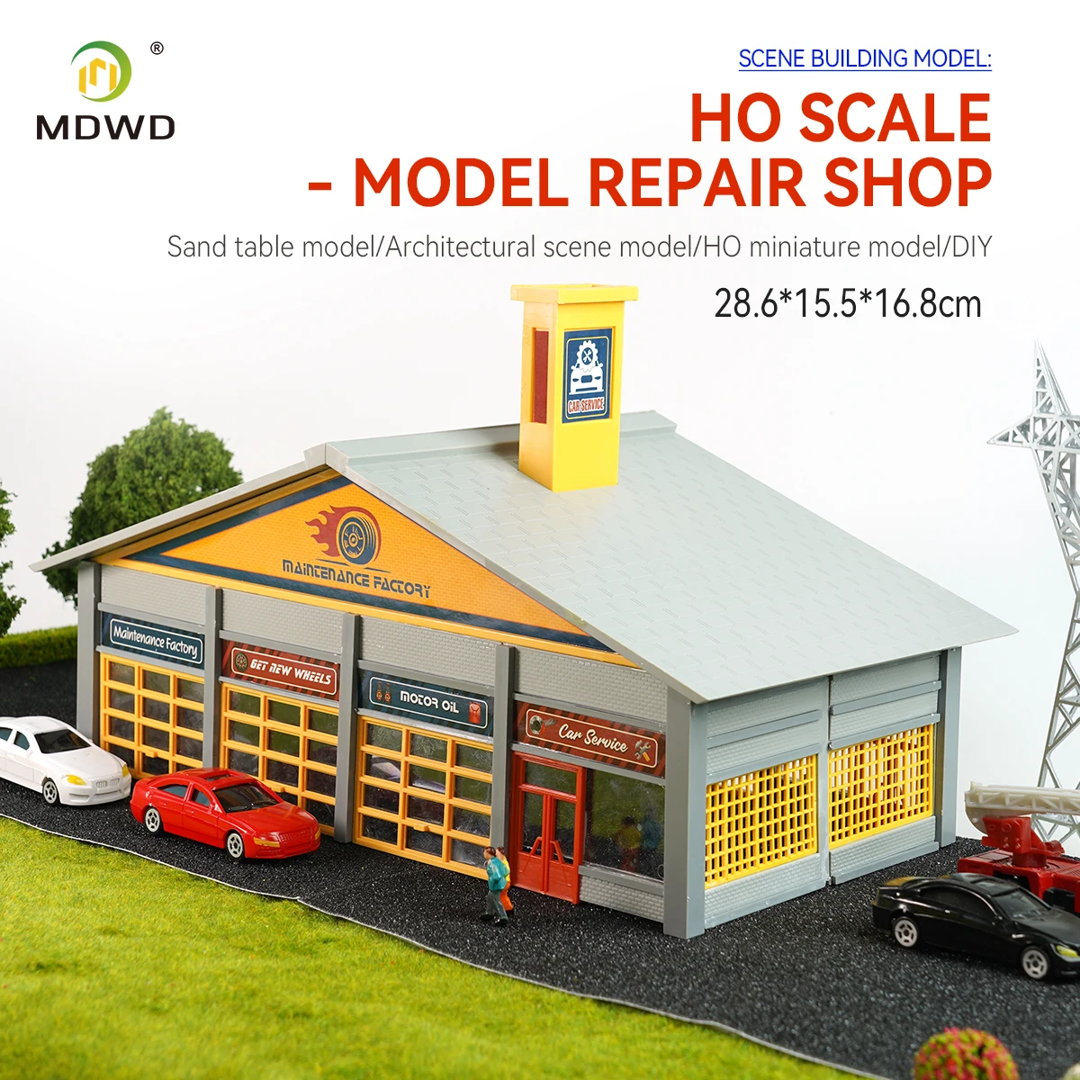 HO-Maßstab Modellbau Architektonische Szene Zusammenbauen Plastik-Montage-Reparaturwerkstatt für Diorama DIY-Layout