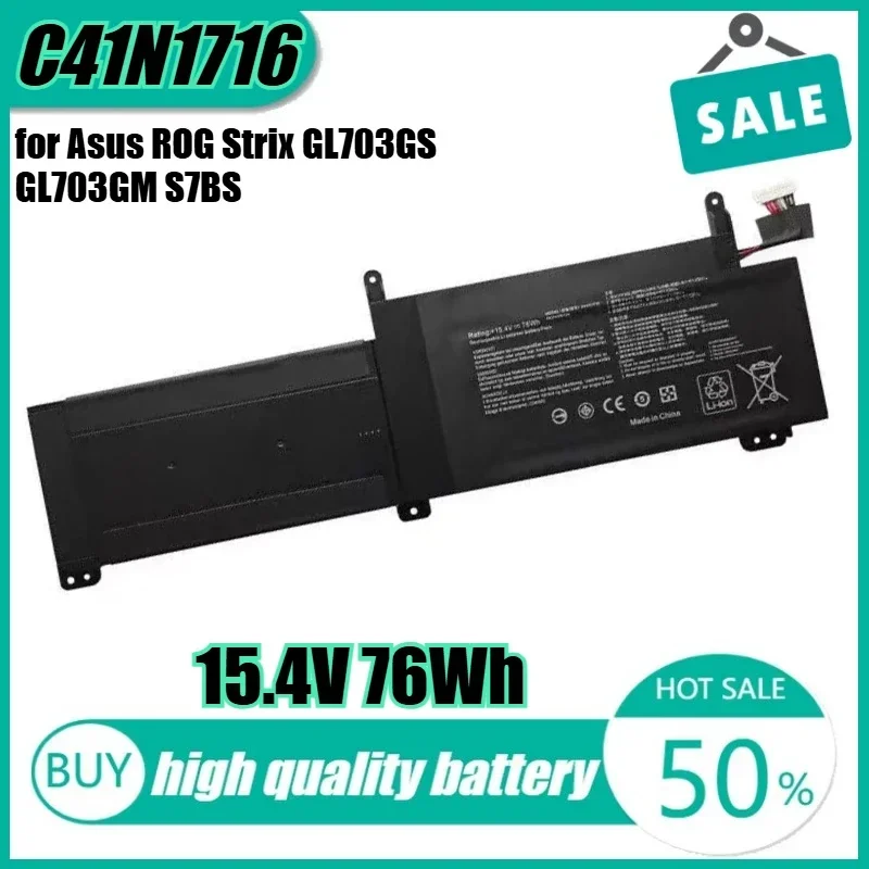 

15.4V 76Wh C41N1716 Laptop Battery for Asus ROG Strix GL703GS GL703GM S7BS S7BS8750 4ICP4/59/134 C41PQPH