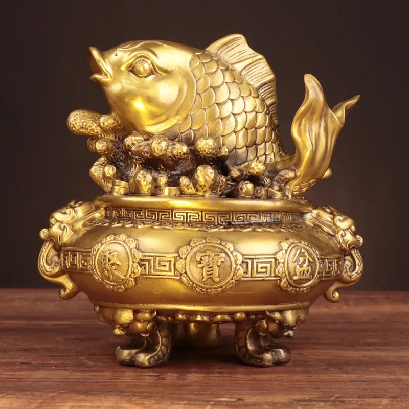 Koi - Abundance After Year - Copper Ornament - Treasure Bowl Fish
