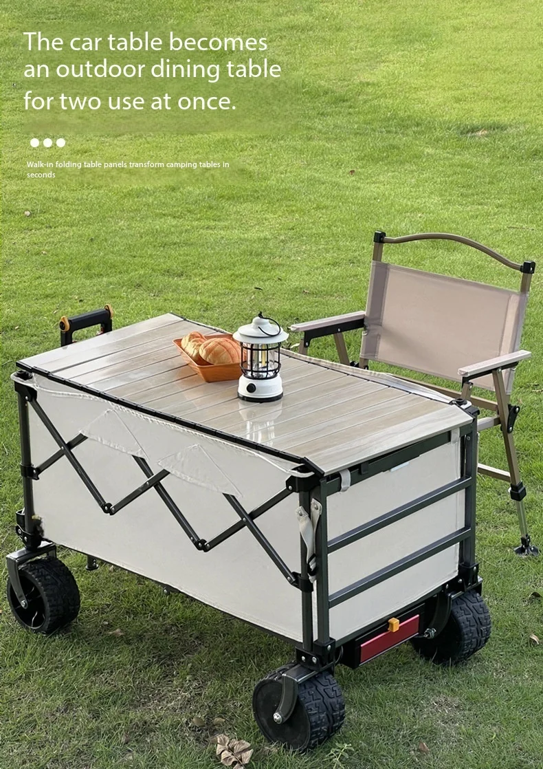 Outdoor Remote Controlled Electric Camping Pushcart Intelligent Folding Auxiliary Pushcart Picnic Outdoor Pushcart