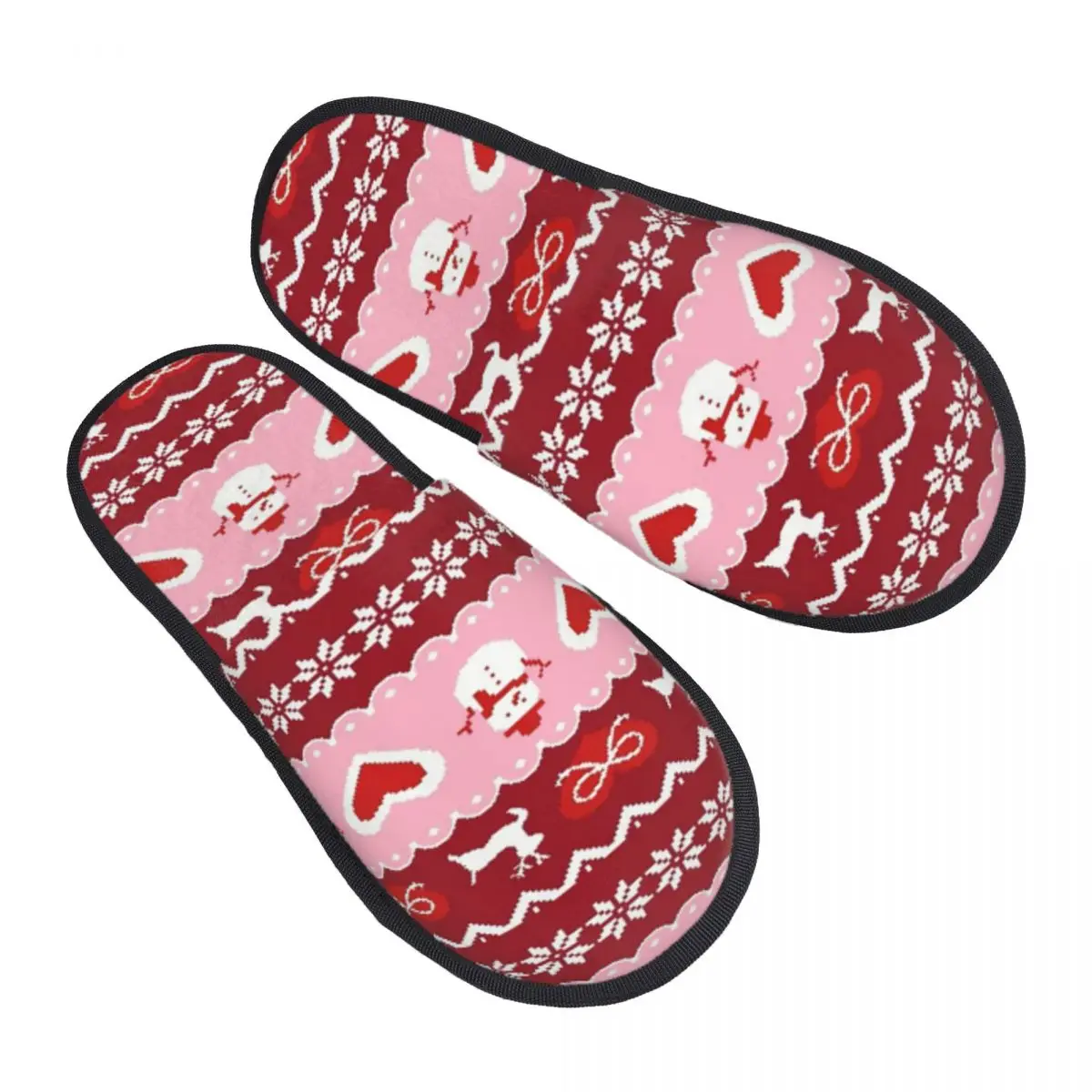 Christmas Santa Claus Xmas Winter Cotton Home Slippers Living Room Soft Memory Foam Slides Anti Slip