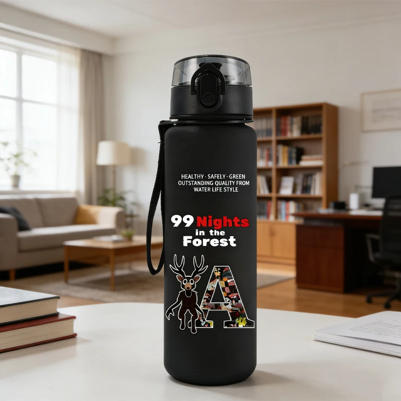 

650ml 99 Nights in The Foreste Transparent Water Bottle Large Capacity Anime Letter Water Cup Fashion Kettle Kawaii Water Glass
