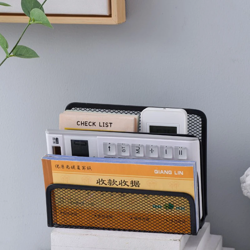 Imagem -03 - Desktop Storage Shelf Suporte Preto Papel Oco Suporte de Carta Documento Office Desk Storage Organizer Storage Tray 3-layer