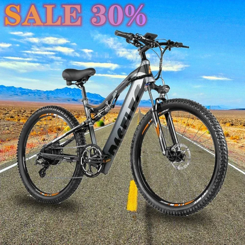 PASELEC GS9 Adult Electric Bike 48V 500w Electric Bike 27.5 Inch Full Suspension Mountain Bike EMTB 13ah Battery, Bafang Motor