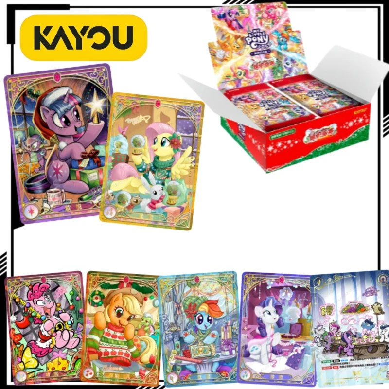 KAYOU Oficial My Little Pony Trading Card Cartoon Pinkie Pie Battle Card TCG Anime Merchandise Holiday Gift Full Pack