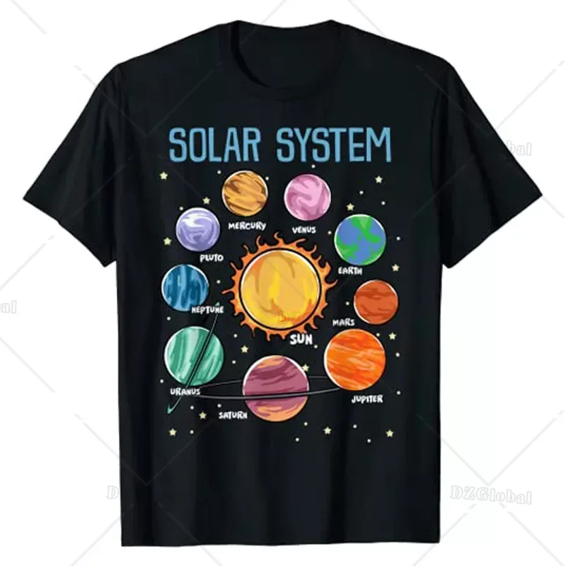 Astrophysics Like Pluto Mars The Sun Moon Stars Saturn Tees Tops Solar System Planets Science Space Boys Girls STEM TShirt