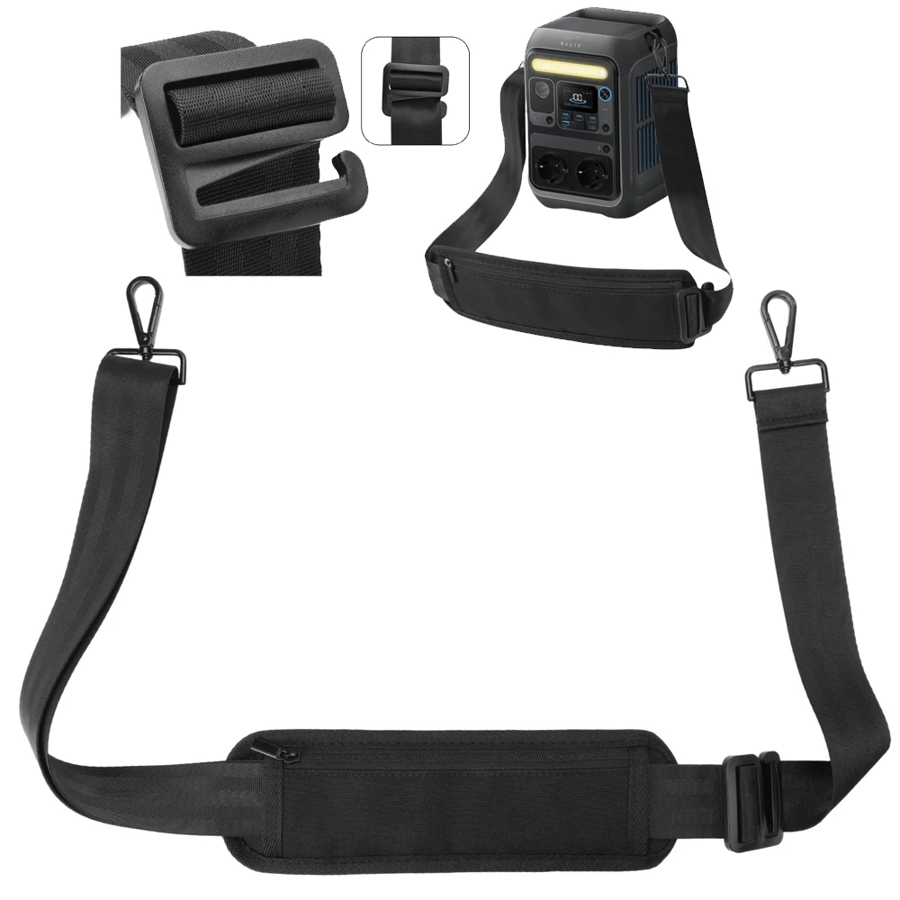 

for Anker SOLIX C300 300w 288wh Portable Mobile Power Adjustable Strap, Outdoor Mobile Power Box Shoulder Strap with Metal Hooks
