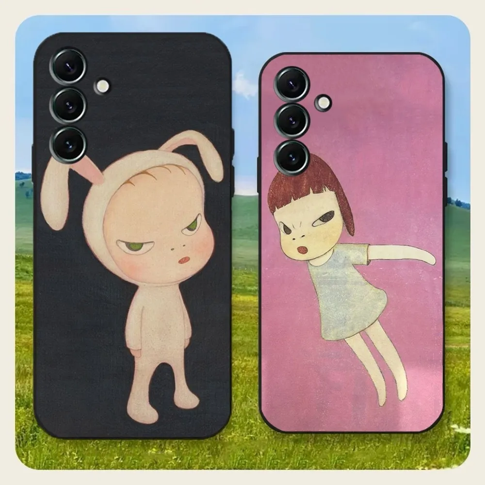 Y-Yoshitomo Nara Phone Case For Samsung Galaxy A20,A21s,A22,A31,A32,A52,A53,A72,73,A80,A91Soft Black Cover