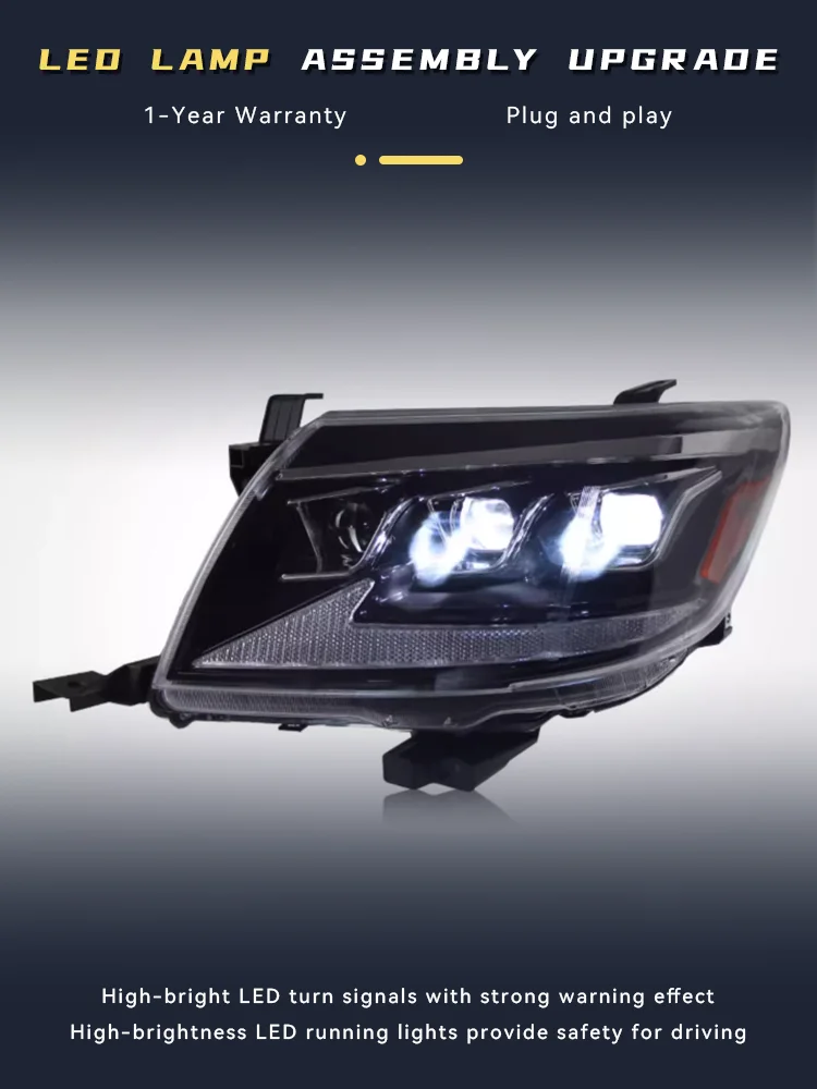 Car Lights For Toyota Hilux VIGO 2012-2014 Headlight Assembly LED Modified Turn Signal Auto Front Lamp Tool Accessories