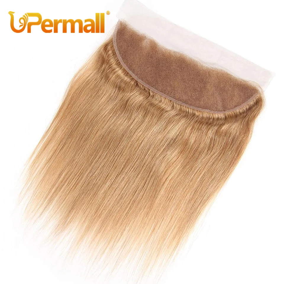 UperMixer-Perruque Lace Frmetals Remy 100% Naturelle, Cheveux Lisses, Couleur Blond Miel, 13x6, 13x4, 4x4, 5x5, 6x6, Pre-Plucked, Swiss HD Transparent