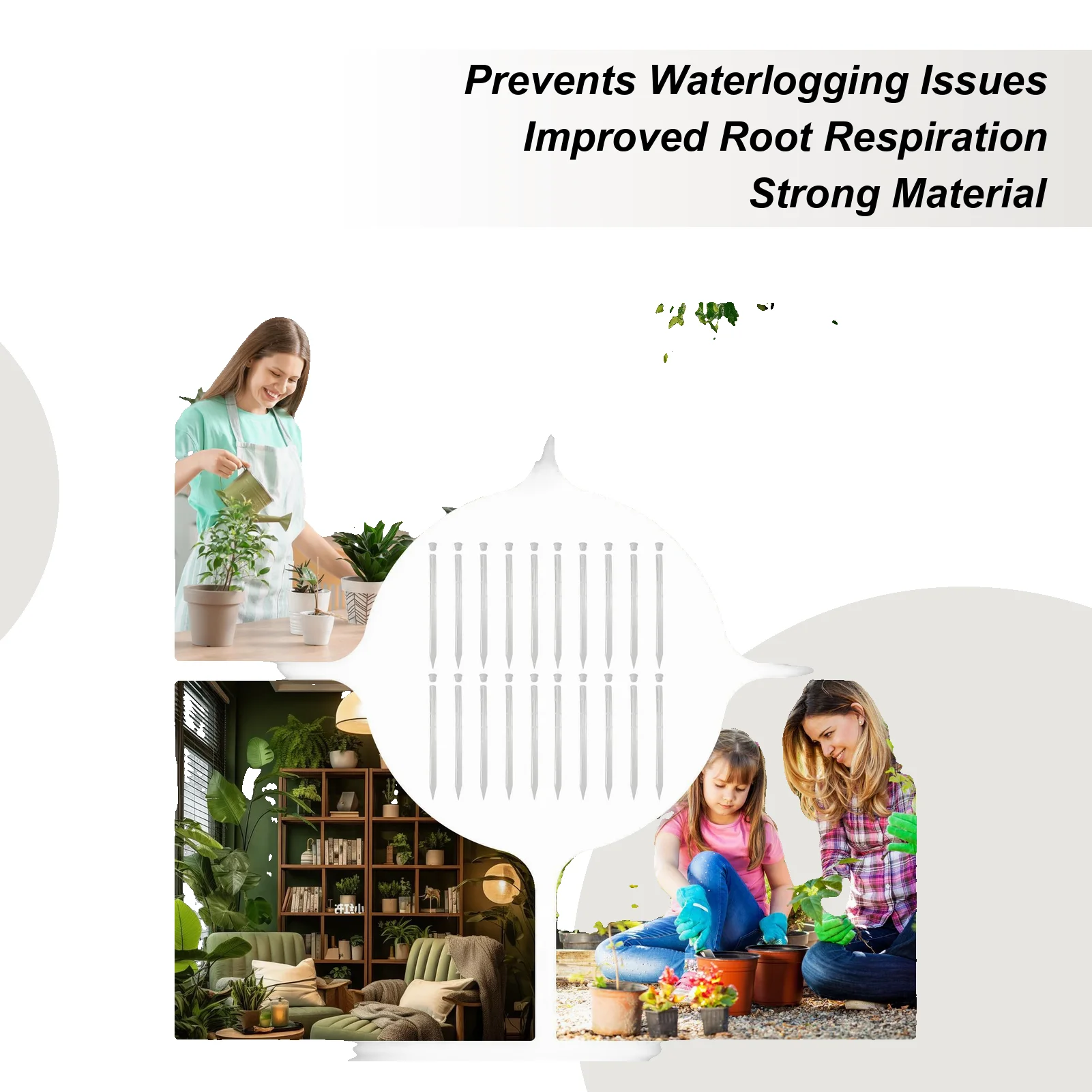 

Plant Aeration Tubes 20-Piece Small Potted Plant Soil Aerator 9.8 Inches Prevent Overwatering Ventilation Sticks For Vegetable