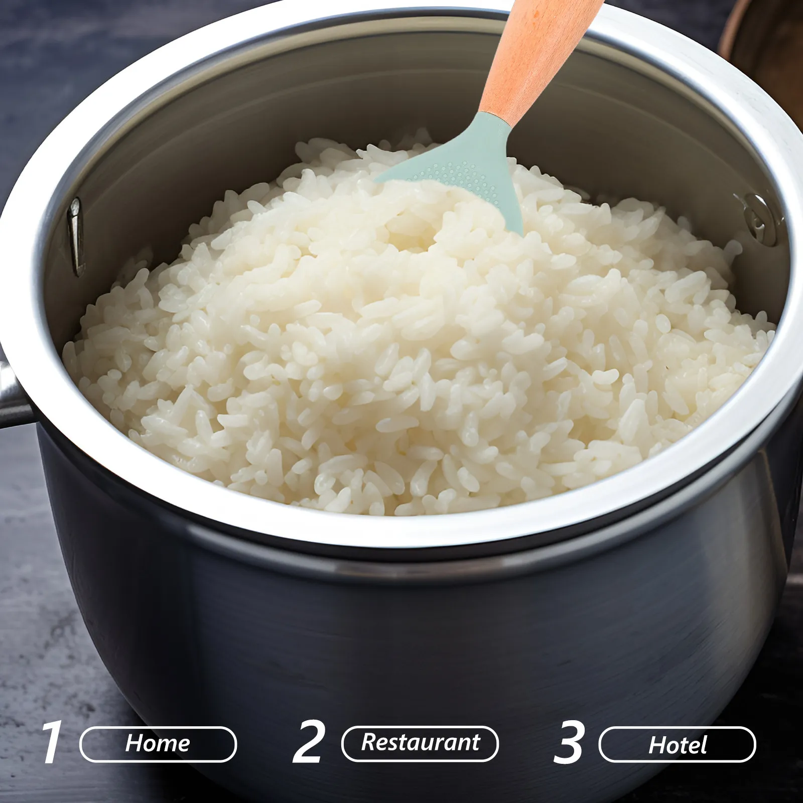 

Household Rice Spatula Eco-Friendly Reusable Design Wear-Resistant Surface Space-Saving Shape Ideal for Serving Rice in Kitchen