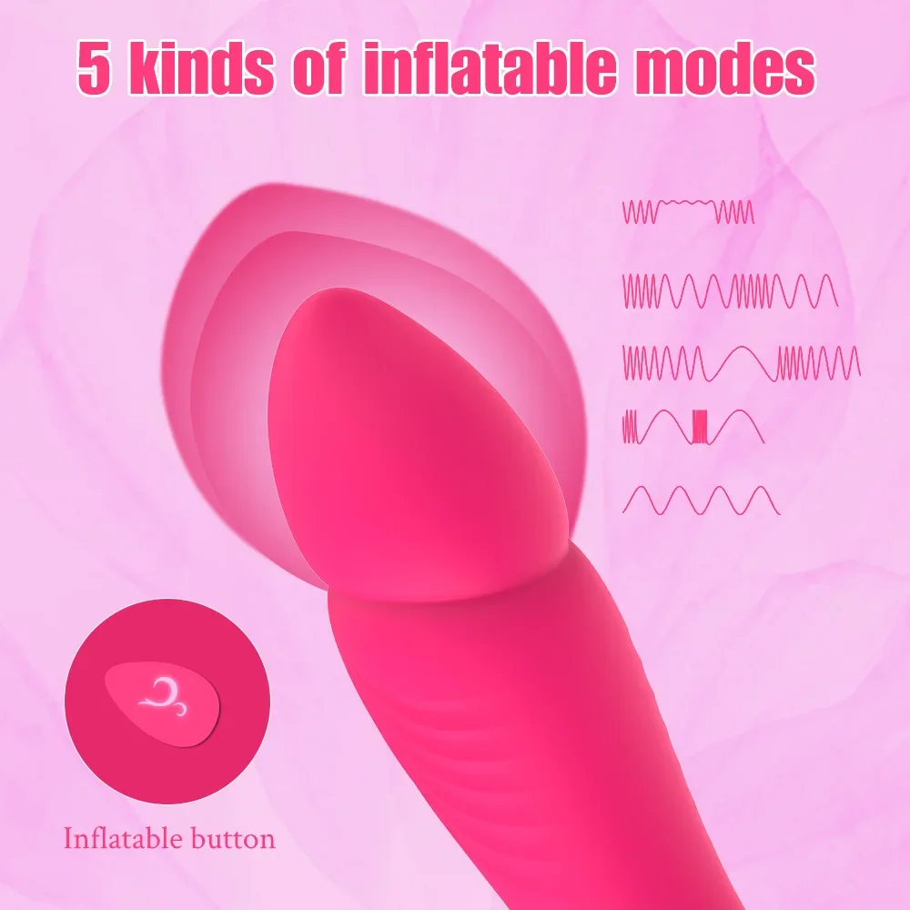 G Spot Vibrator Dildo Powerful Inflatable Vibrating Massagers Clitoral Vagina Anal Stimulation Adult Sex Toys for Women for Men