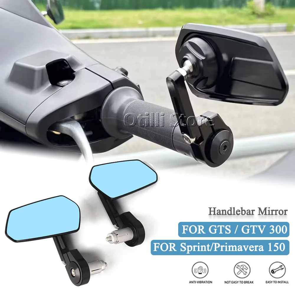 

Fit For Vespa GTS 300 GTV Sprint Primavera 150 Motorcycle Rearview Mirrors Bar End Handlebar Mirror Rear View Mirror Accessories