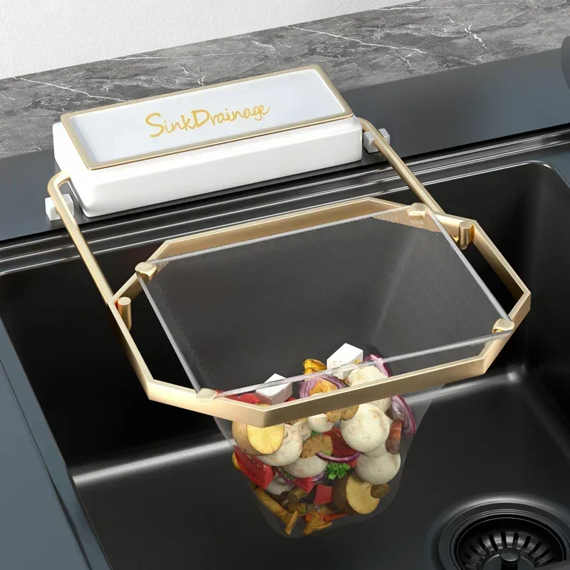 Residue Filter Screen Holder Dishwashing Sink Filter Screen Disposable Rack Food Residue Bowl Anti Blocking Bracket Kitchen Tool