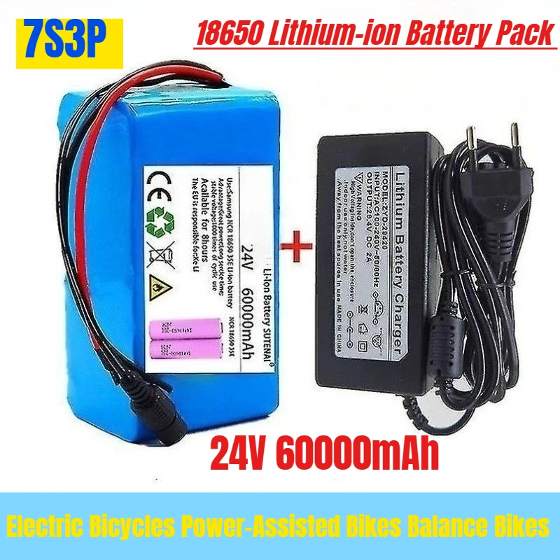 

7S3P 18650 Lithium-ion Battery Pack 24V 60000mAh for Electric Bicycles Power-Assisted Bikes Balance Bikes