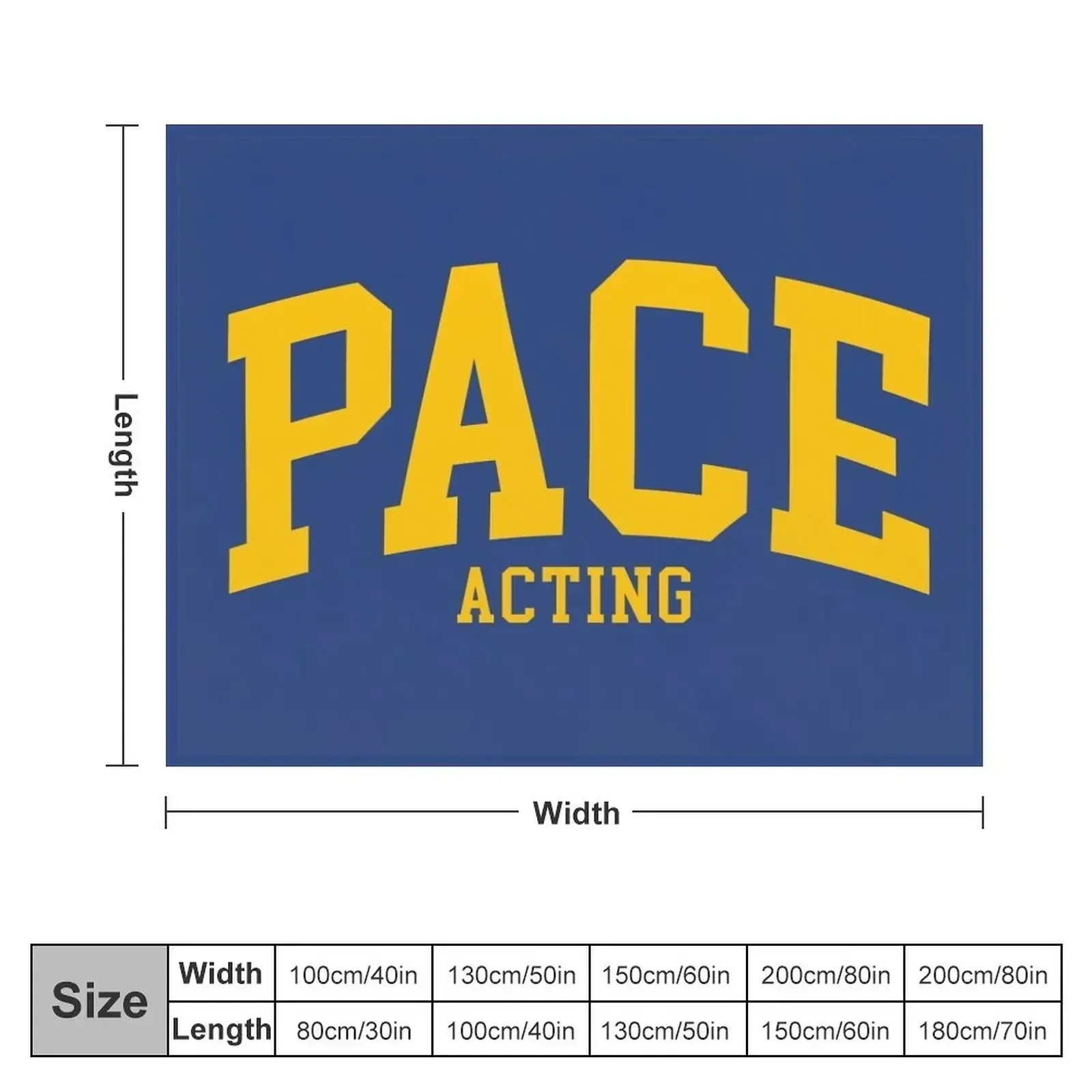 pace acting - college font curved Throw Blanket Shaggy Plush Stuffeds Blankets