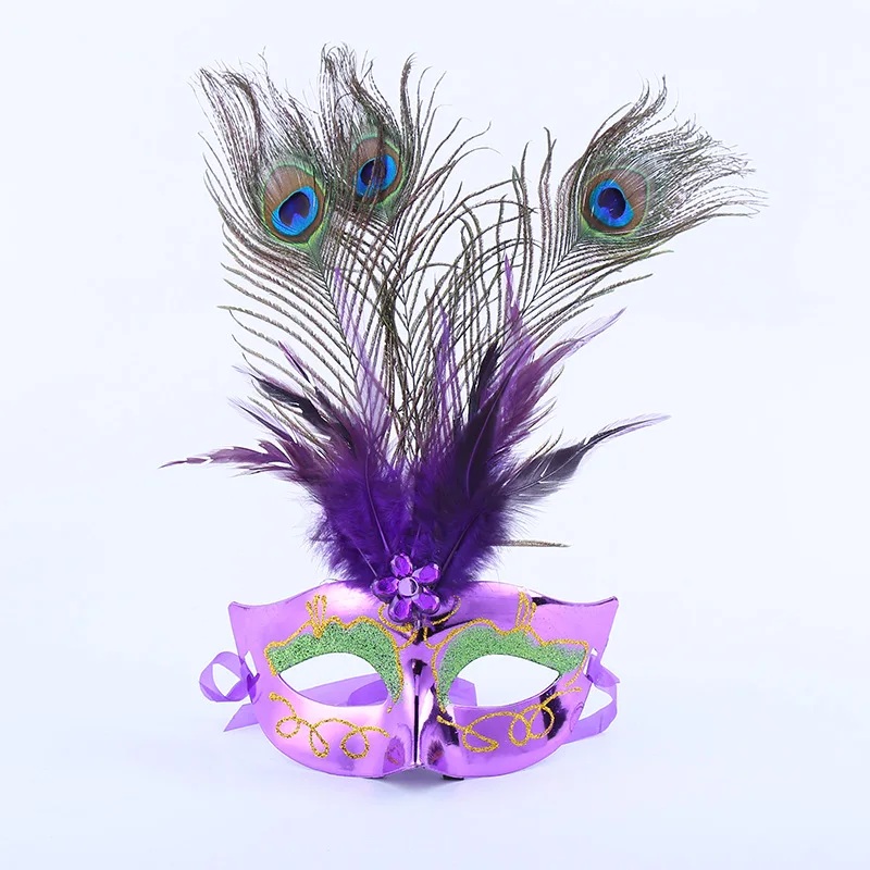 New Women Girls Masquerade Peacock Feather Mask Venetian  Mardi Gras Carnival Cosplay Costume Party Wedding Festival