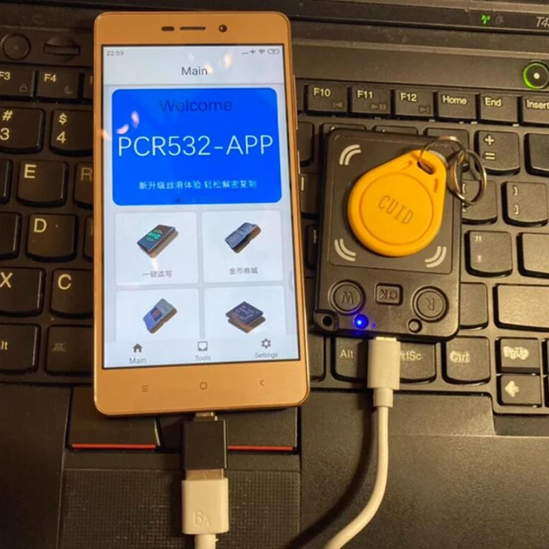 NFC-PM8 RFID Smart Chip Card Copier NFC Encryption Key Reader 13.56Mhz Token Duplicator 125Khz RFID Clone