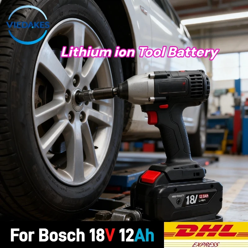 

Hot Selling！Garage Auto Repair for BOSCH 18V 12.0Ah Battery, High-Drain Compatible,Stable for Impact Wrenches&Cordless Tool Sets