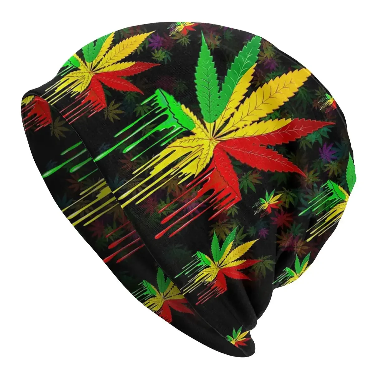 

Leaf Rasta Bonnet Hat Knitted Hat Goth Outdoor Reggae Rastafarian Jamaica Skullies Beanies Hats Men Women's Warm Caps