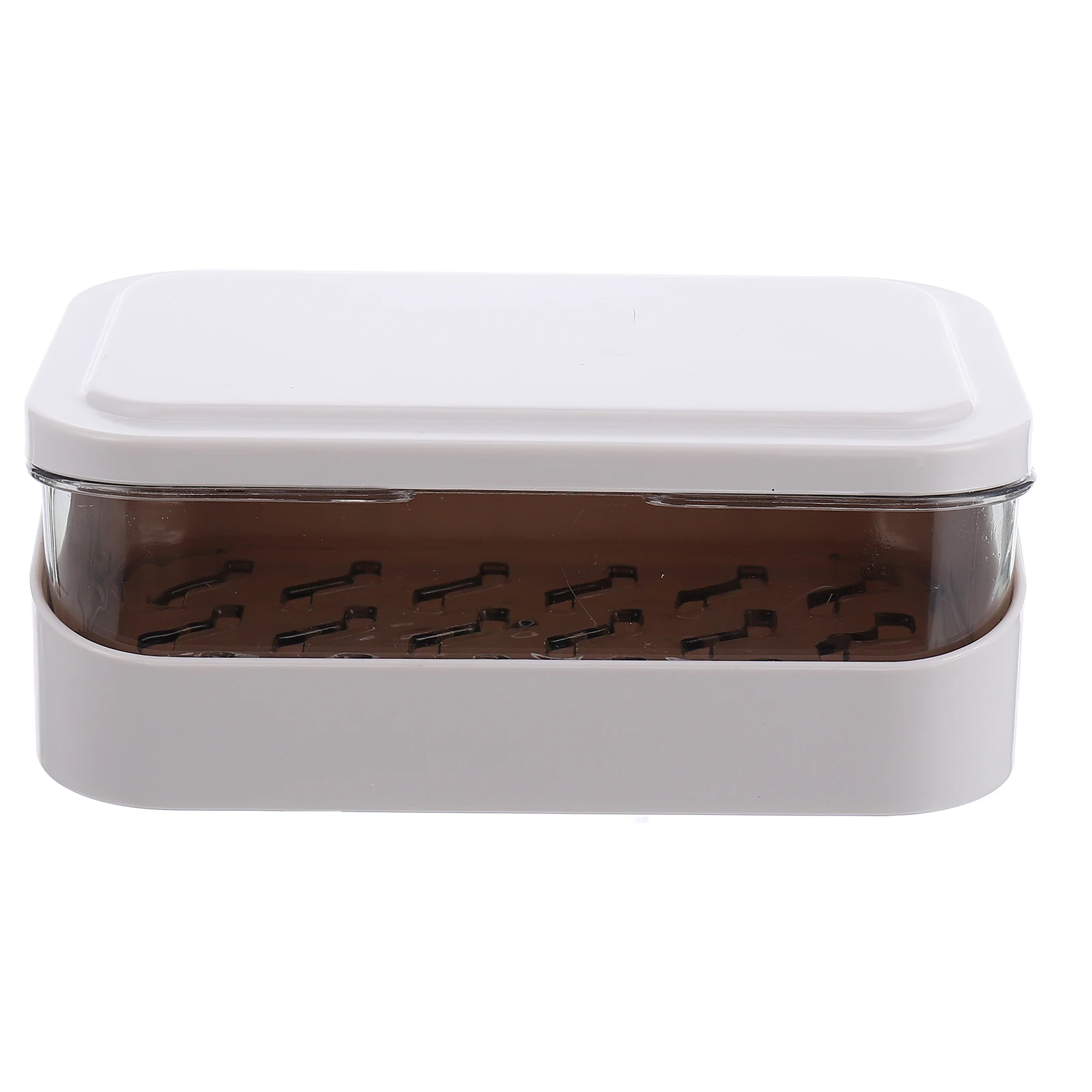 

1pc Drain Soap Dish with Lid Compact Size Hollow Bottom Strong Load Bearing Creative Soap Box for Bathrooms Travel Holder