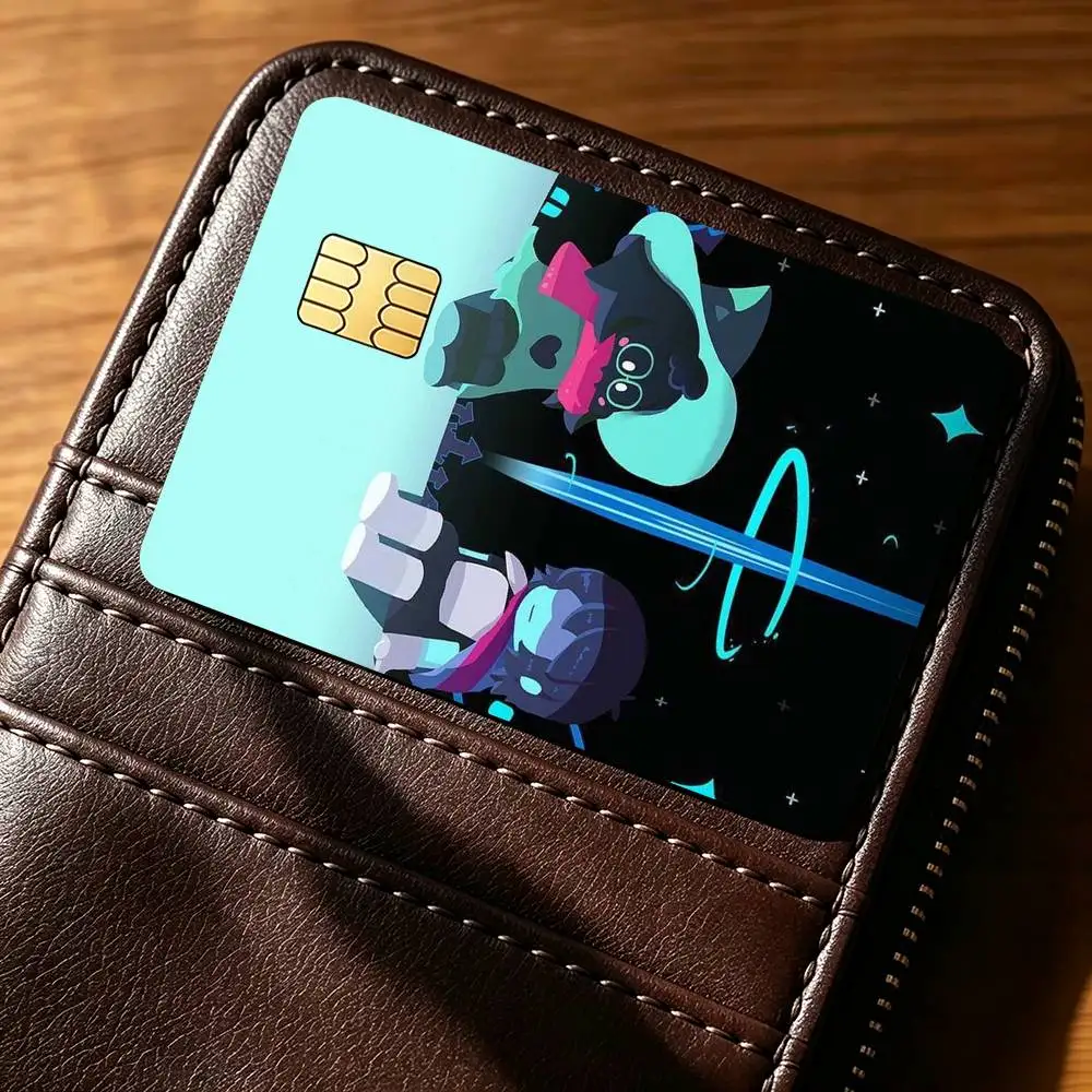 R-Retro Pixel Fantasy Deltarune  Credit Card HD Stickers Game Card Decal Small Chip Waterproof Sticker Gift