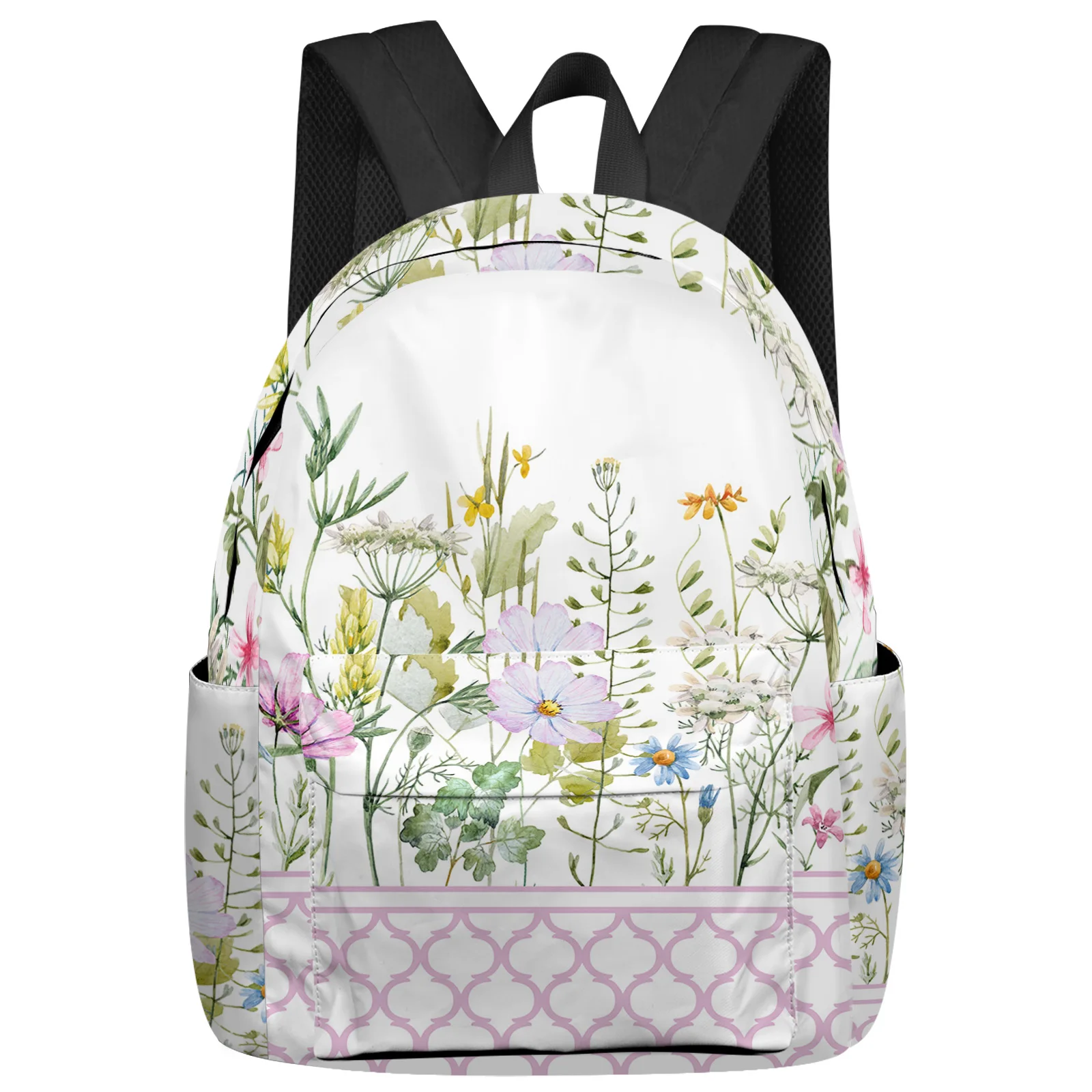 

Pink Morocco Spring Flower Vanilla Backpacks Teenagers Student School Bags Laptop Backpack Men Women Female Travel Mochila