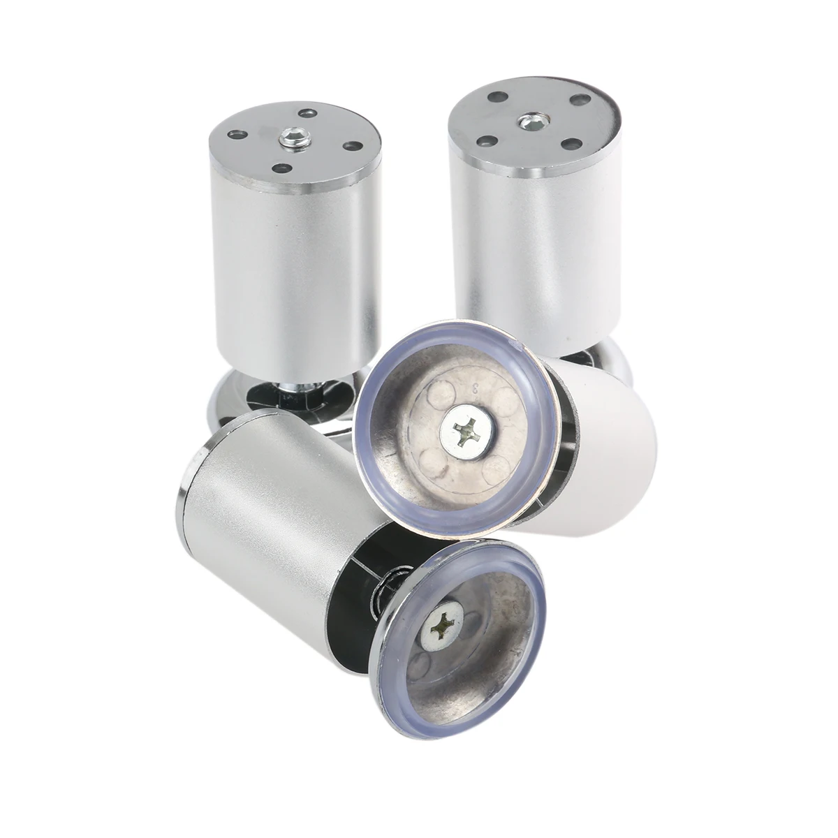 

4Pcs StainlessSteel Legs Adjustable Round Feet for Cabinet Shelf 10cm Round Furniture Legs 2Inch Diameter