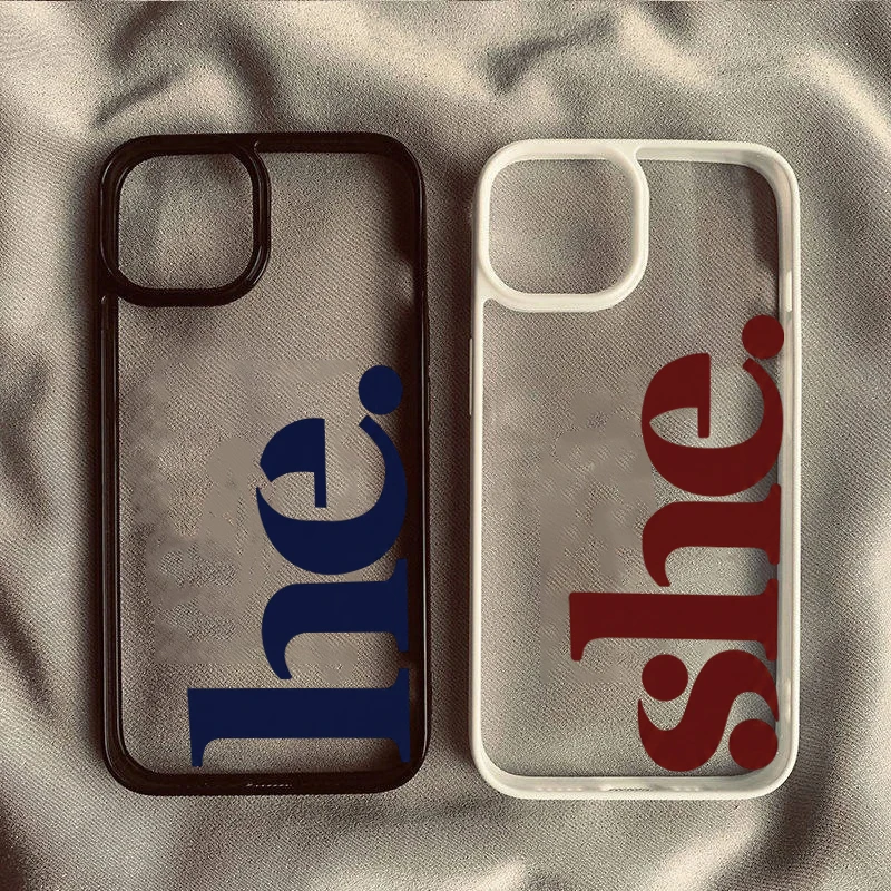 He She Letter Couple Phone Cas - огляд і ціна Phone Cases Shein